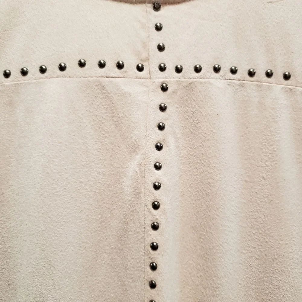 Style and co., faux suede top, tan, S - Picture 3 of 4